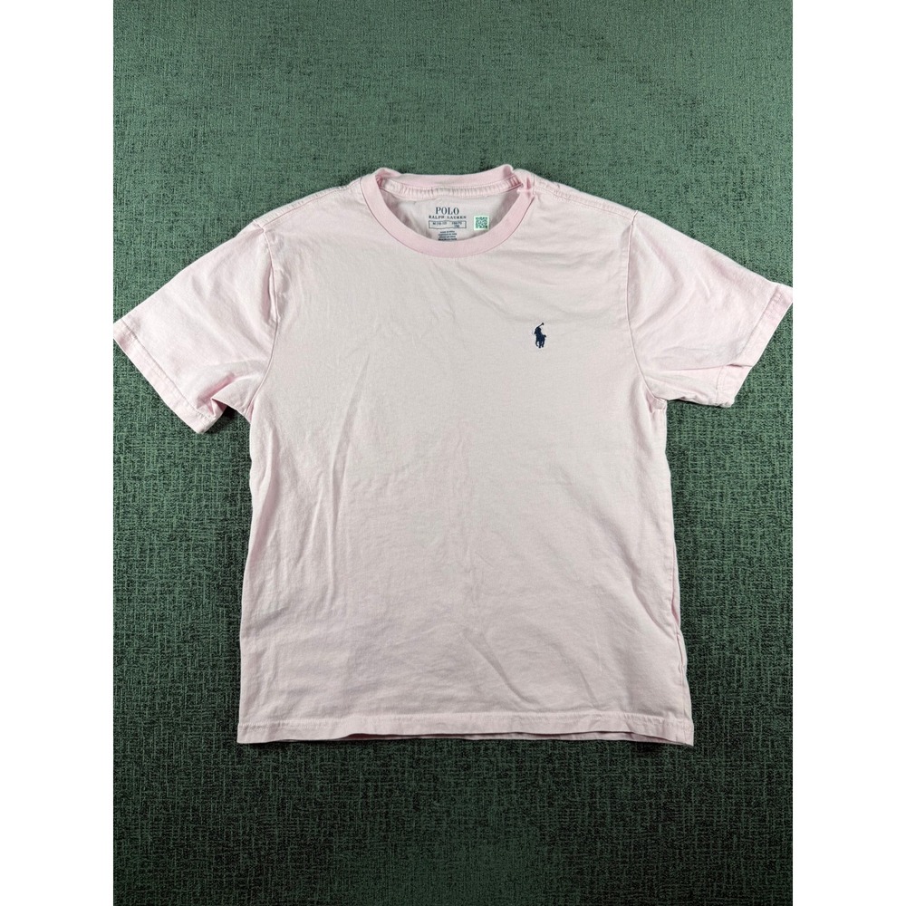 Polo Ralph Lauren Kids Boys Pink Short Sleeve Pony Logo T-Shirt Size M 10-12